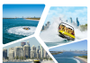 Jet boat performing 360-degree spins in the turquoise waters of Surfers Paradise on Australia’s Gold Coast