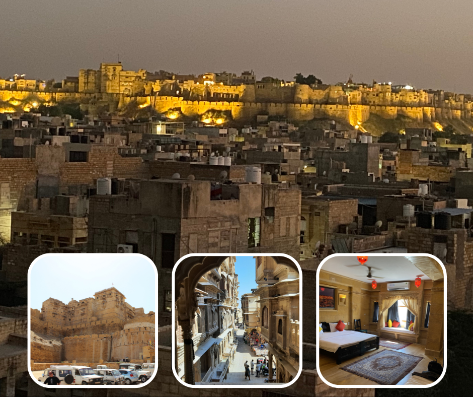 Postcard showcasing Day 3 of the West Rajasthan cultural tour, including Jaisalmer Fort and Havelis