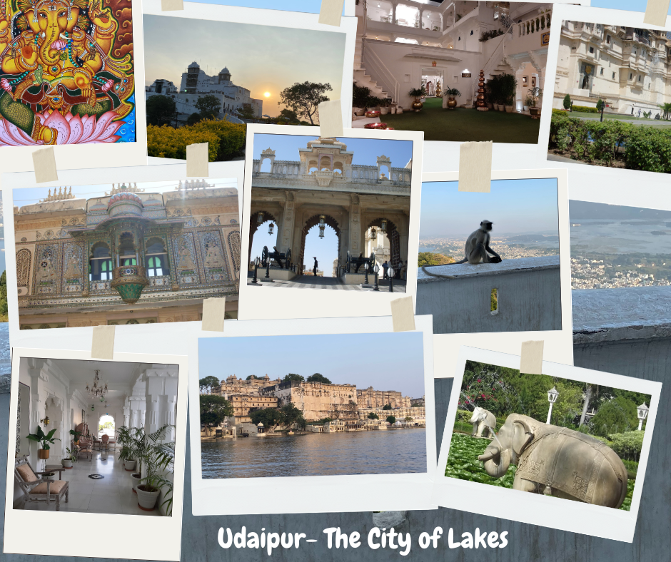 Postcard featuring Day 6 of the West Rajasthan cultural tour, highlighting Lake Pichola, Monsoon Palace, and City Palace in Udaipur