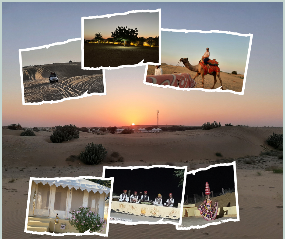 Postcard featuring Day 2 of the West Rajasthan cultural tour, with Junagarh Fort, camel ride and the Thar Desert